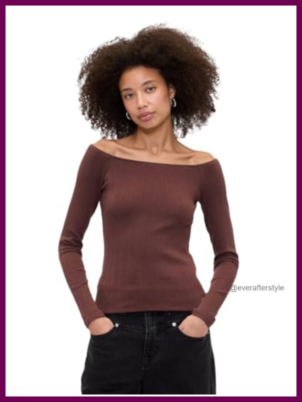 Ribbed Over the Shoulder Knit Top Crew Neck Short Sleeve